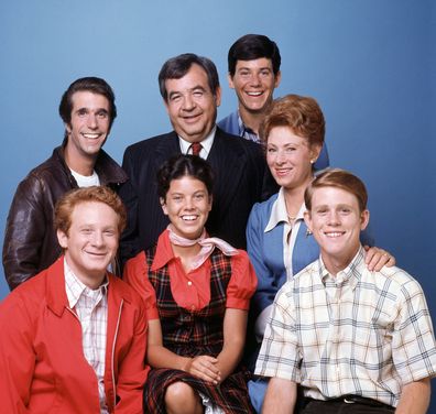 Henry Winkler, Tom Bosley, Anson Williams, Marion Ross, Ron Howard, Erin Moran and Donny Most