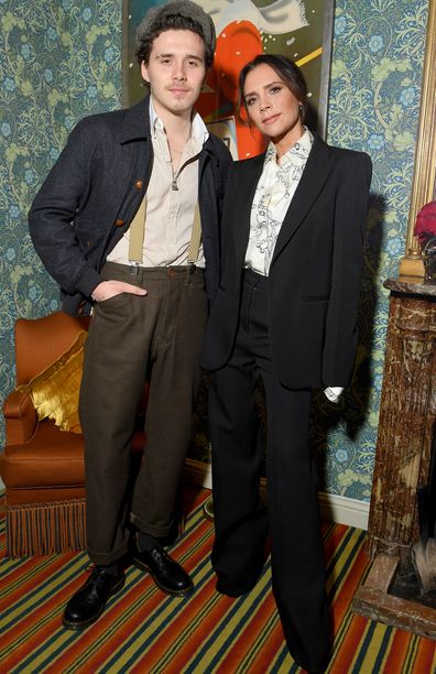 Brooklyn and Victoria Beckham 