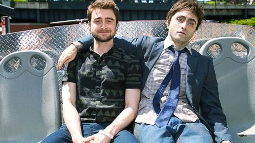 Daniel Radcliffe tours New York with his own ‘corpse’ to promote new film