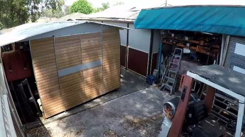 The granny flat where he would observe the short-circuit camera system rigged up in the main house (A Current Affair)