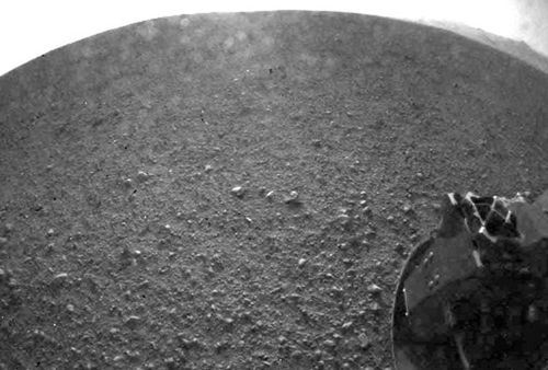 A barren planet: one of the first images taken by NASA's multi-billion dollar Mars rover, Curiosity. (NASA)