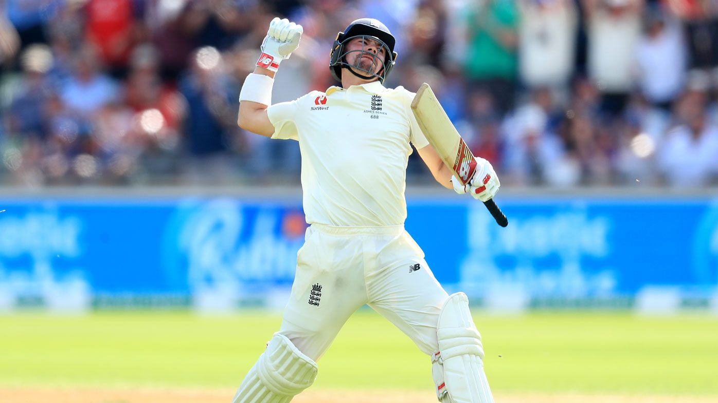 Rory Burns celebrates his maiden test century, Edgbaston