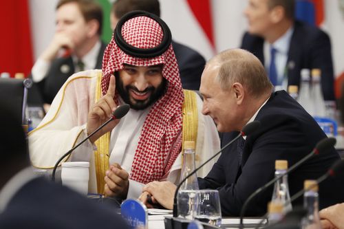 Saudi Arabia's Crown Prince Mohammed bin Salman, left, and Russian President Vladimir Putin were all smiles during the G20.