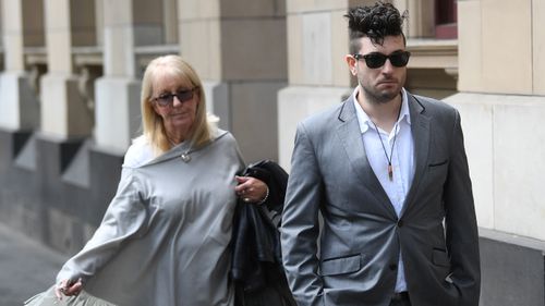 The grandmother (left) and brother of Marcus Rowley leave the Supreme Court of Victoria in Melbourne today.