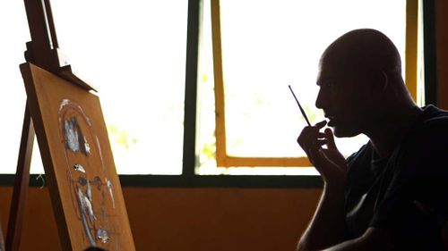 Sukumaran has turned to painting as part of his rehabilitation process. 