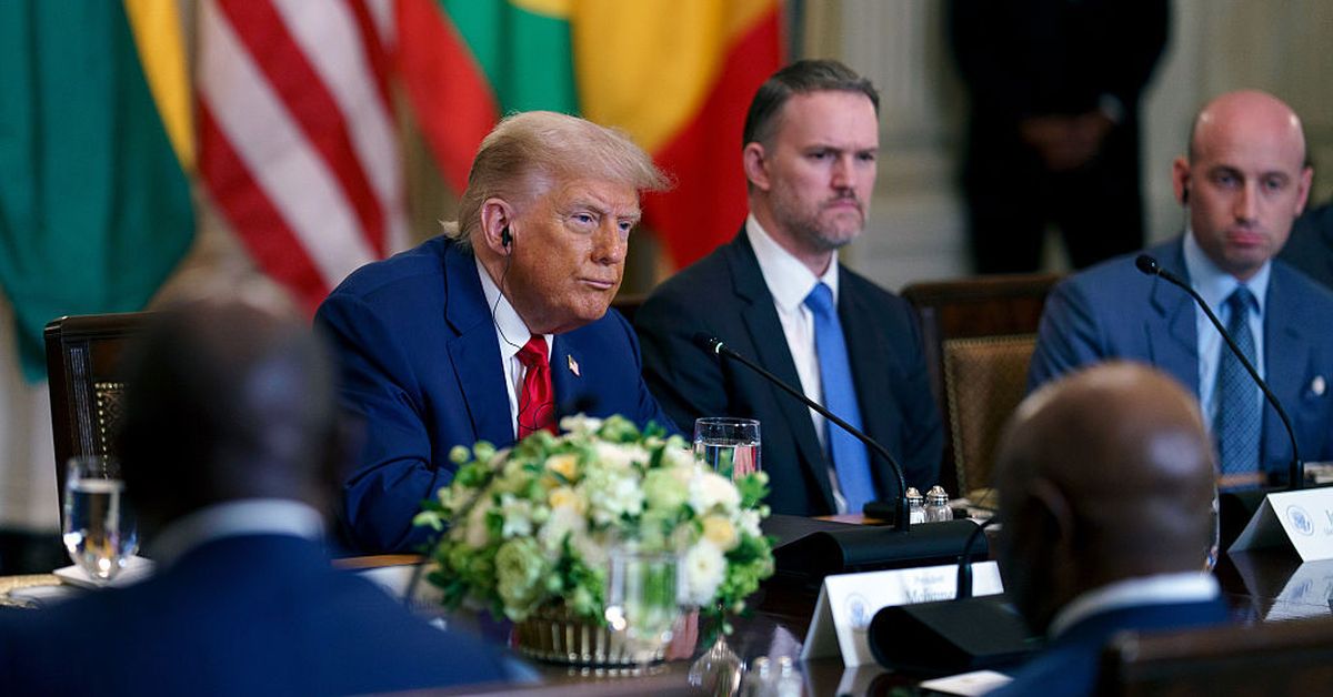 Trump sparks backlash after praising Liberian president's 'good English'