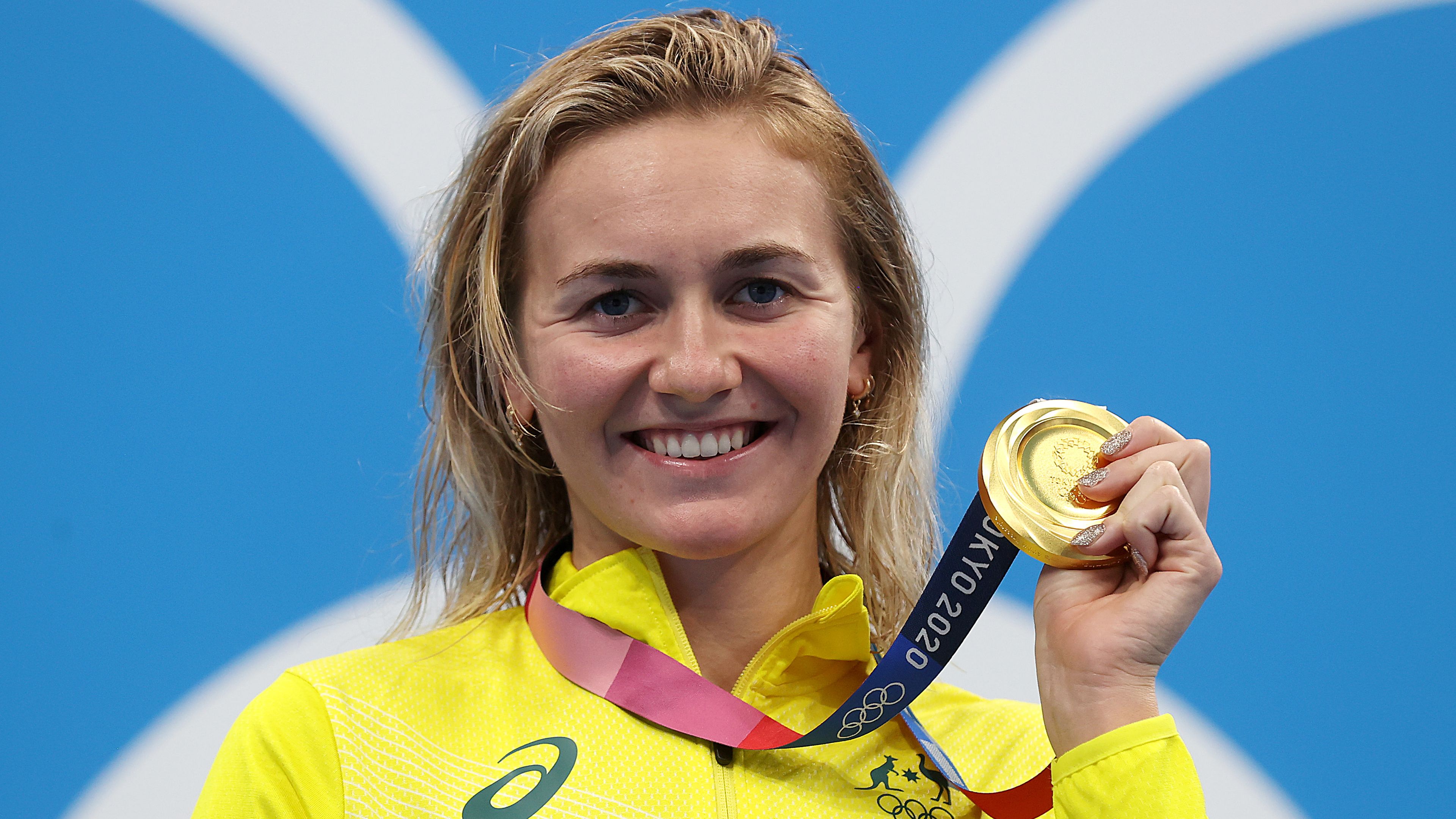 Ariarne Titmus with the gold medal for the Women&#x27;s 400m Freestyle Final.