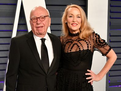 Rupert Murdoch and Jerry Hall attend the 2019 Vanity Fair Oscar Party in Beverly Hills, California.