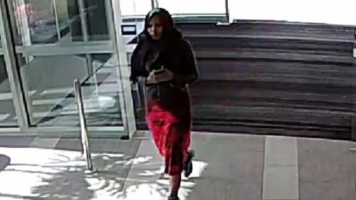 CCTV showed the woman before the alleged robbery. (Victoria Police)