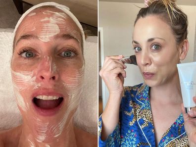 Gillian Anderson and Kaley Cuoco prep for the 2021 Emmys.