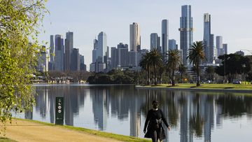 MELBOURNE, AUSTRALIA - SEPTEMBER 01: People are seen exercising at Albert Park Lake on September 01, 2021 in Melbourne, Australia. Lockdown restrictions are currently in place across Melbourne as Victoria continues to record new cases of the highly infectious COVID-19 Delta variant, including a curfew from 9 pm to 5 am each night across the metropolitan area. Premier Daniel Andrews will make an announcement today on what restrictions will be eased. (Photo by Daniel Pockett/Getty Images)