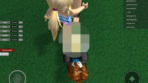 A censored screenshot from the Roblox game. (Amber Petersen)