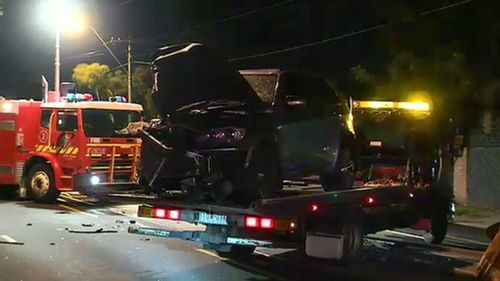 A 58-year-old woman was taken to hospital after the crash. (9NEWS)