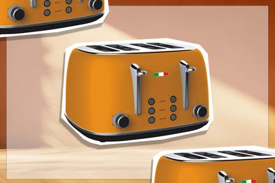 9PR: Vintage Electric 4 Slice Toaster Orange Mango Stainless Steel 1650W