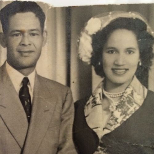 The author's parents, Benjamin and Sarah, on their wedding day. Picture: Supplied