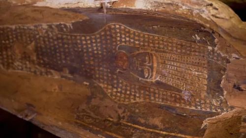 Intricate detailing was still visible on the 2500-year-old coffins.