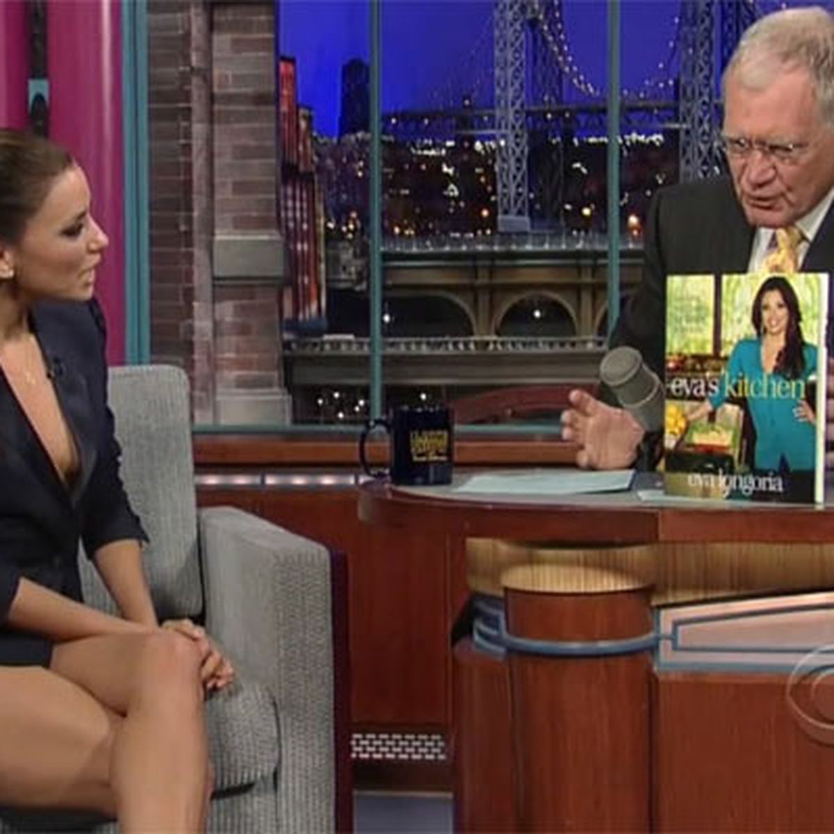 Watch: Eva Longoria nipple slips on Letterman - 9Celebrity