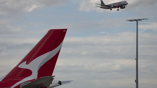 Qantas aircraft at Sydney's Kingsford Smith Airport. 
