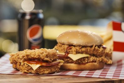 KFC Pizza Double and Pizza Double Burger