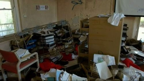 The sensitive paper records, dating from 1992 to 2002, were foudn on the flood of the Garrawarra Centre for Aged Care in Helensburgh. Picture: ABC.