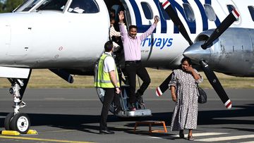  After a four-year battle, the Nadesalingam family has finally touched down in their adopted hometown of Biloela.