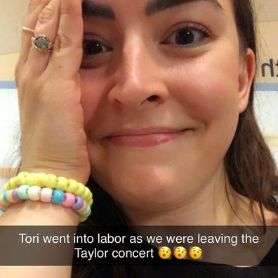 Tori Ernst went into labour at Taylor Swift Concert. 