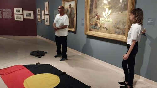 Protesters vandalise painting at Art Gallery of Western Australia.