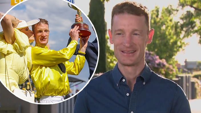 Melbourne Cup-winning jockey Mark Zahra's hilarious interview after 'drinking champagne for 24 hours'