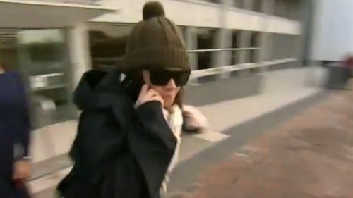 Sarah Royna raced out of court today, refusing to answer questions. (9NEWS)