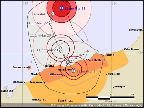 News weather Australia Tropical Cyclone Veronica Western Australia
