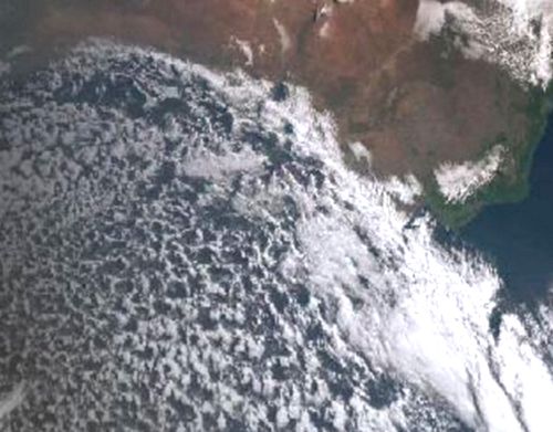 Huge storm front approaches the south coast of Australia,