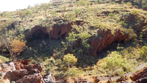 Photo of the Juukan Gorge, some 60 kilometres north-west of Mount Tom Price in Western Australia