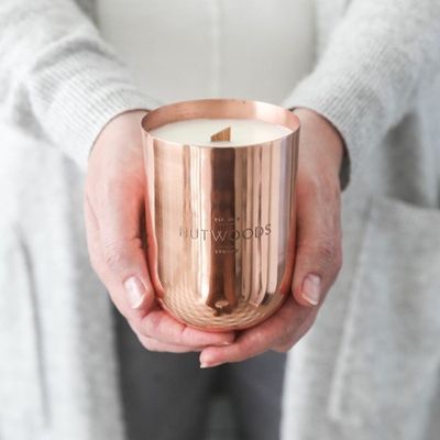 <a href="https://www.hutwoods.com.au/collections/luxury-range" target="_blank" draggable="false">Hutwood Luxury Candle in Copper Vessel, $69.95.</a>