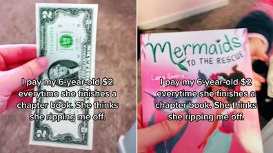 Mum admits she pays her daughter to read. 