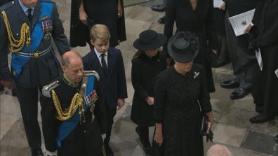 Queen Elizabeth funeral coffin procession St George's Chapel