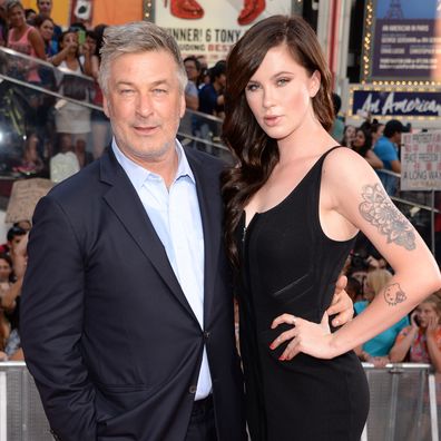 Alec Baldwin and daughter Ireland attend the New York premiere of Mission Impossible: Rogue Nation in 2015.