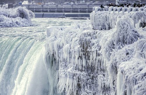 Parts of the natural wonder have been covered in icicles. (AAP)