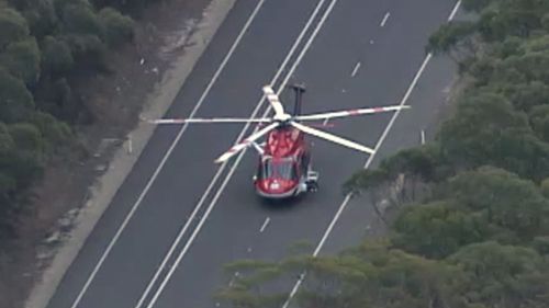 A rescue helicopter has transported a patient to hospital. (9NEWS)