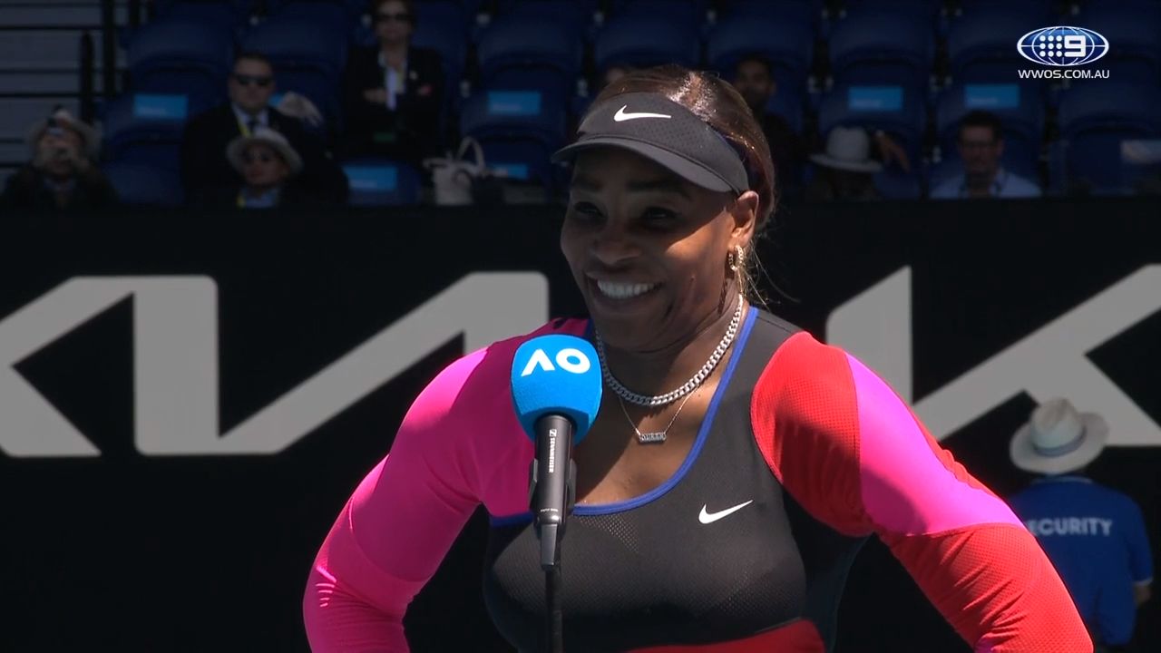 Serena Williams jokes about playing Australian Open doubles with her daughter Olympia after win