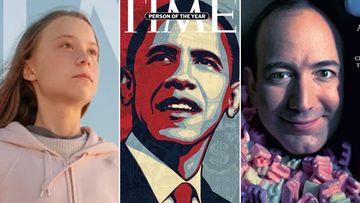 Time Persons of the Year Greta Thunberg, Barack Obama and Jeff Bezos.