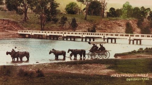 Historic image of famous Wollondilly Bridge.