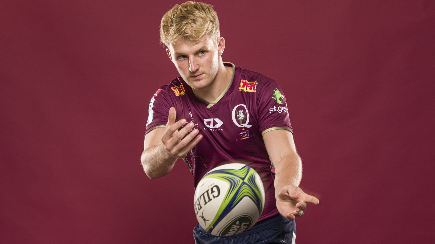 Tom Lynagh poses at Suncorp Stadium.