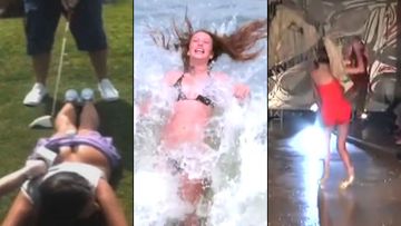Being a model can be painful, and the scantily-clad Elizabeth Dickson is the latest to prove it. Click through to watch the brave lengths beauties have gone to in the past, from high-heeled catwalk catastrophes to being crushed by a wave during a photo shoot. 
