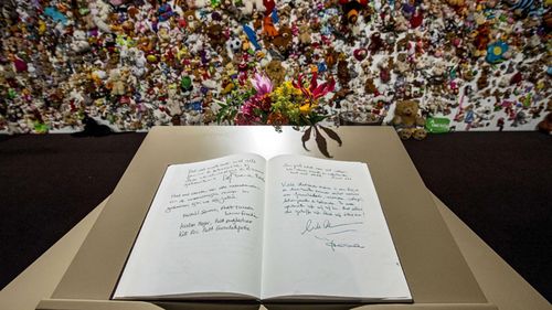 A condolence register was set up at the memorial for mourners to leave messages in. (AAP)