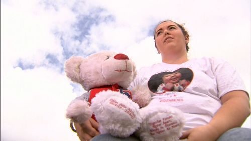 Dylan's mum Jennifer had the baby's ashes put in a teddy bear to commemorate him. (9NEWS)