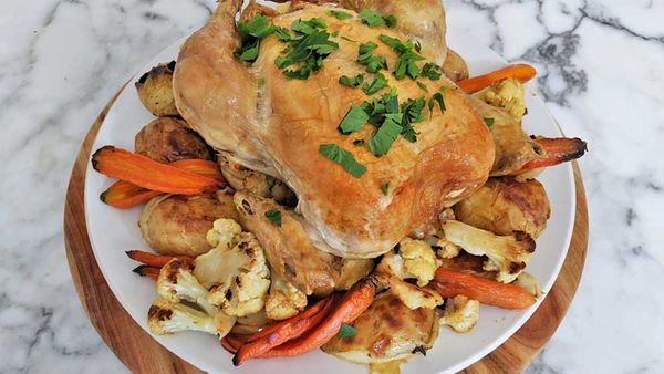 Easy, classic roast chicken and vegetables