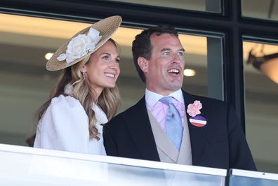 ASCOT, ENGLAND - JUNE 17: Harriet Sperling and Peter Phillips smile as they attend day one of Royal Ascot at Ascot Racecourse on June 17, 2025 in Ascot, England.  (Photo by Chris Jackson/Getty Images)