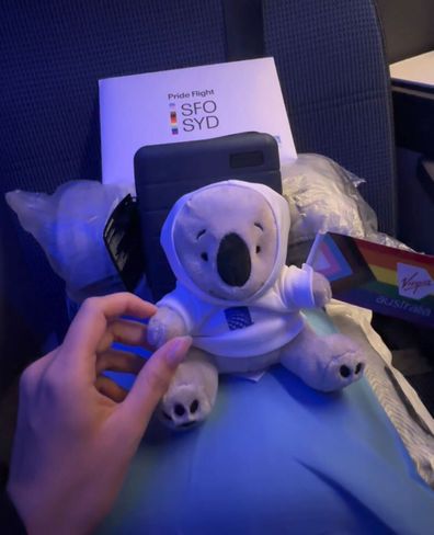 There was a cute addition to the usual amenities on the Pride Flight.