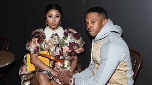 Nicki Minaj and Kenneth Petty attend the Marc Jacobs Fall 2020 runway show during New York Fashion Week on February 12, 2020 in New York City. 