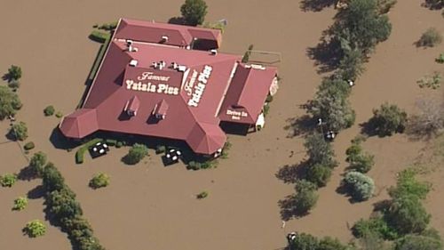 The Famous Yatala Pies shop is inundated.